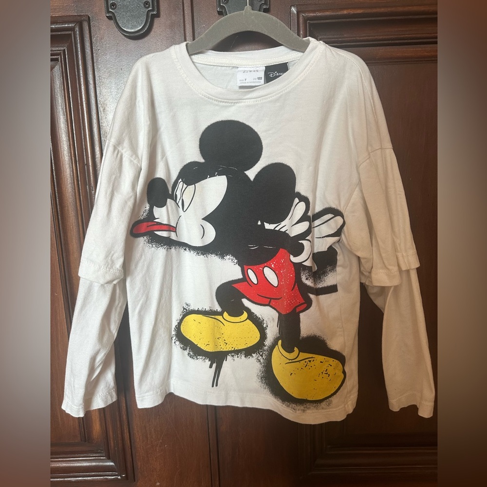 Zara Disney Kids Mickey Mouse Long Sleeve Shirt